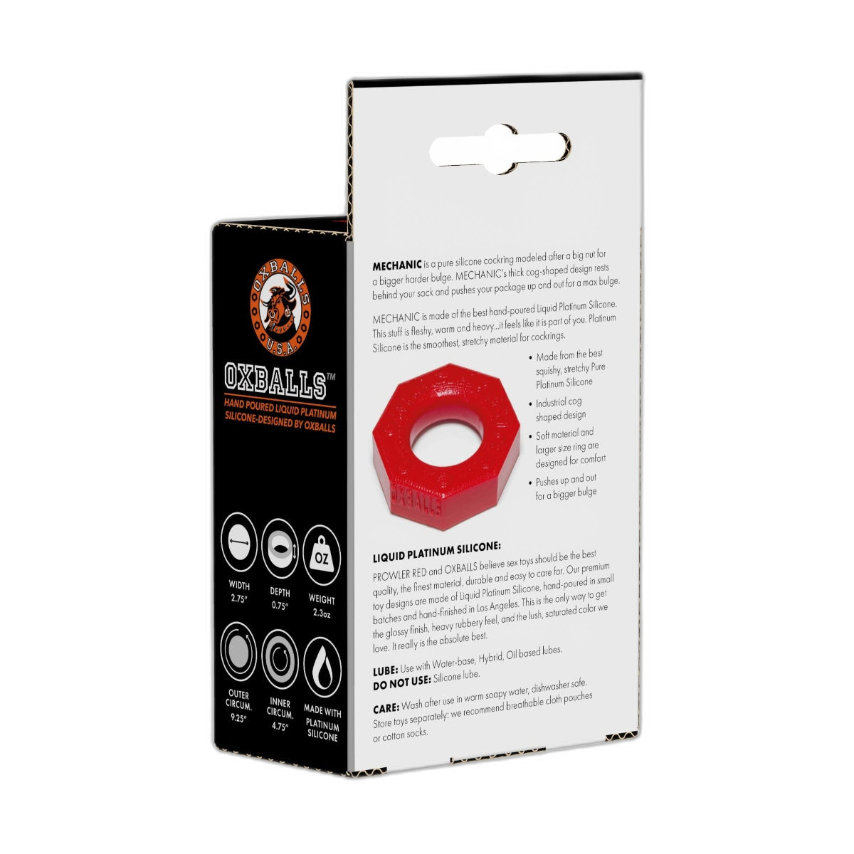 Prowler RED By Oxballs Mechanic Cock Ring Red