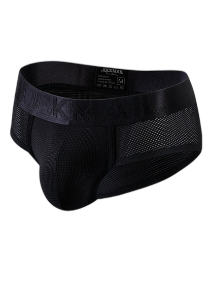 Men's Solid Color Mesh Breathable Sports Fitness Briefs