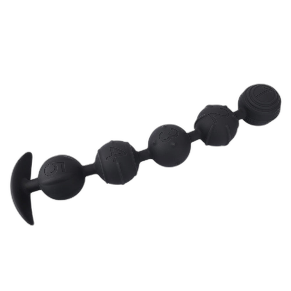 Penta - Silicone Anal Beads - 5 Beads with Tail