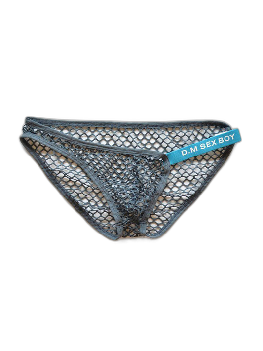 2 Pack Men's Low Waist Sexy Mesh Breathable Sports Transparent Briefs