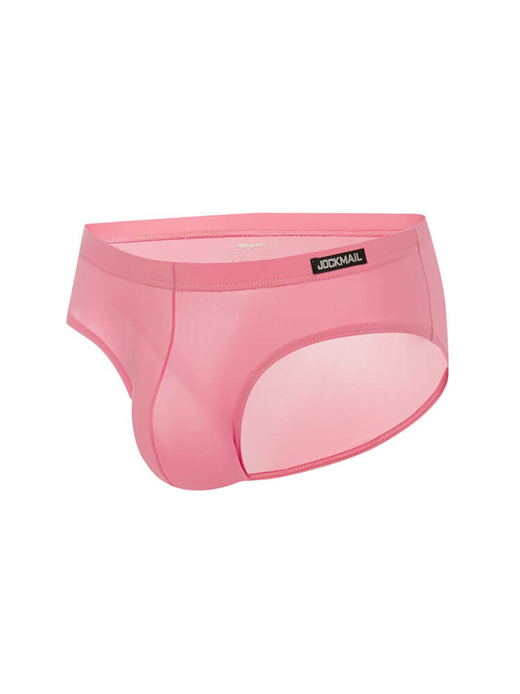 Men's Sexy Solid Color Ultra-Thin Ice Silk Briefs
