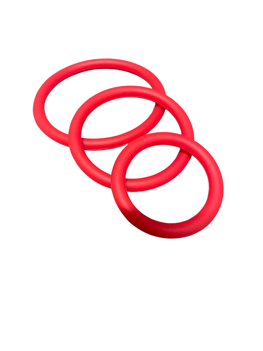 ruff GEAR Silicone Cock Ring 3 Pack Red