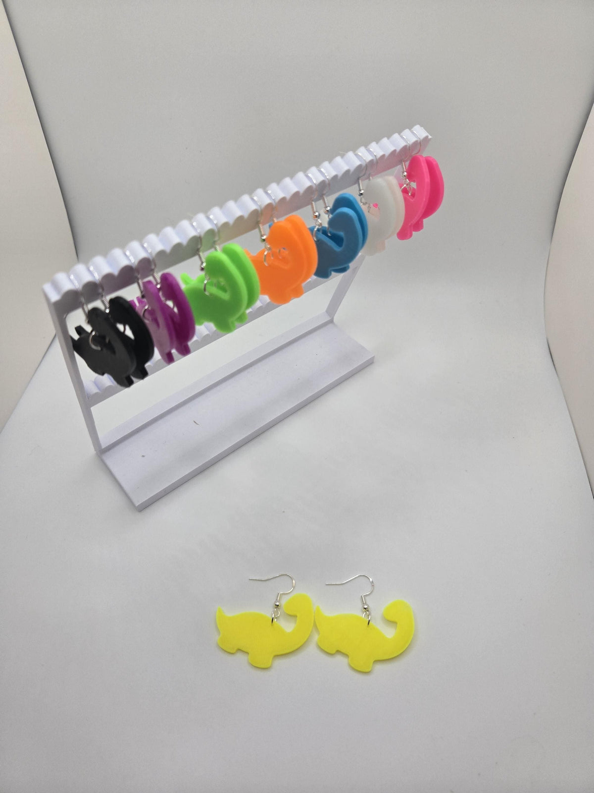 Neon Glow in the Dark Earrings | Festival Rave Jewelry | Quirky Statement Earrings | 3D Printed Plastic Dangle Earrings | Funky Gift