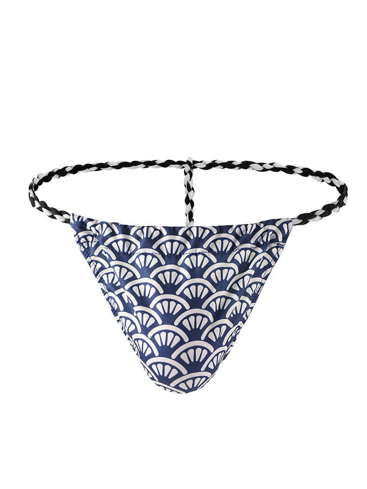 Men's Japanese-Style Printed Low-Rise String Thong