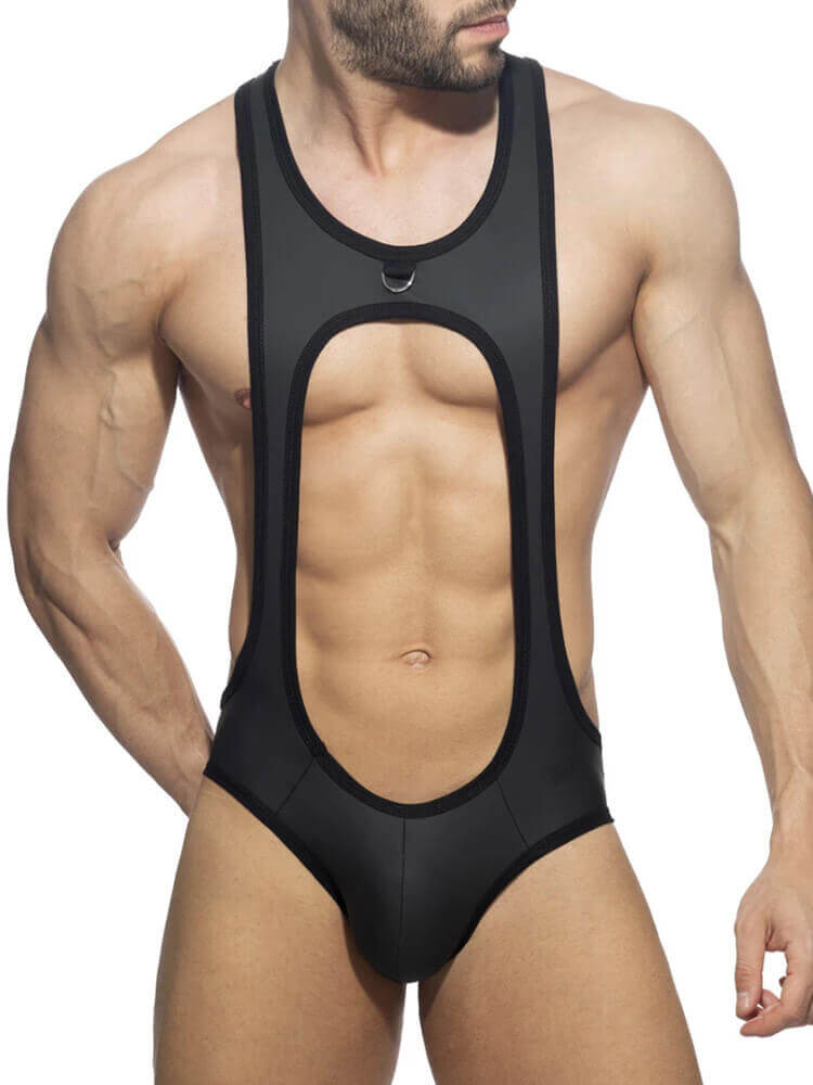 Men's Cutout Thong Bottomless Bodysuit