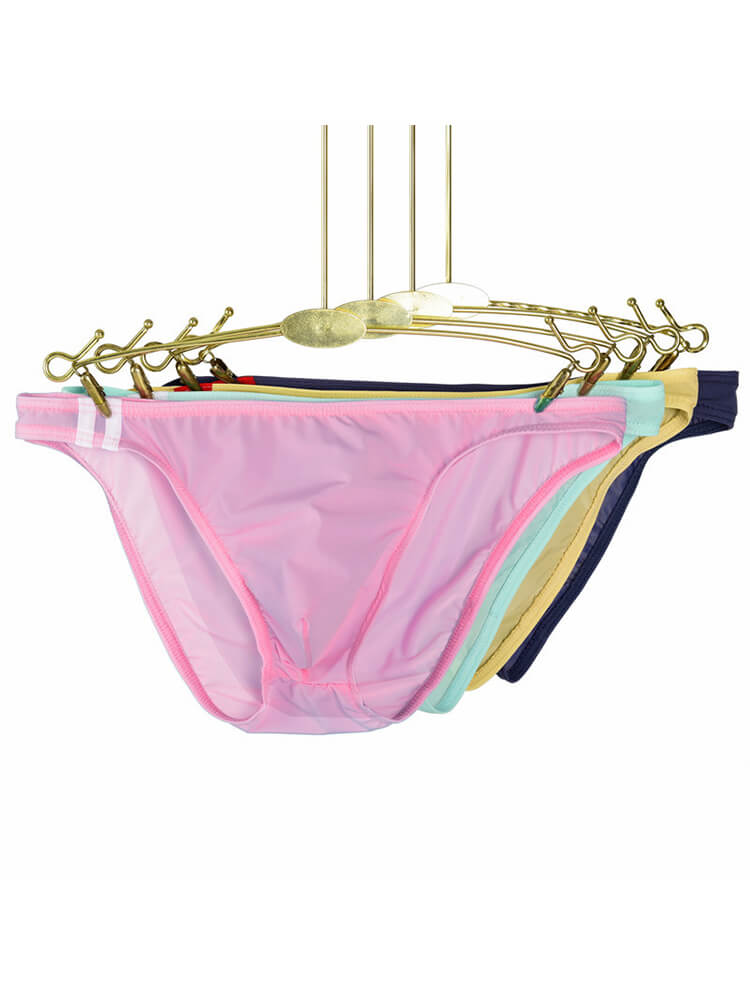 Men's Sexy Ice Silk Thin U-Convex Pouch Briefs