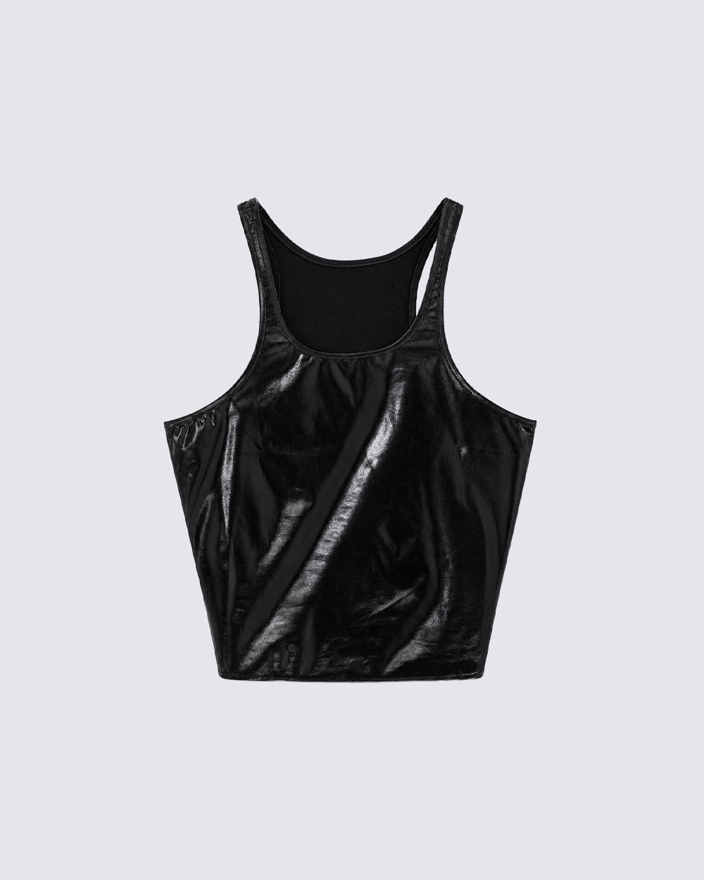 Matte Coated Racerback Cropped New Tank Top