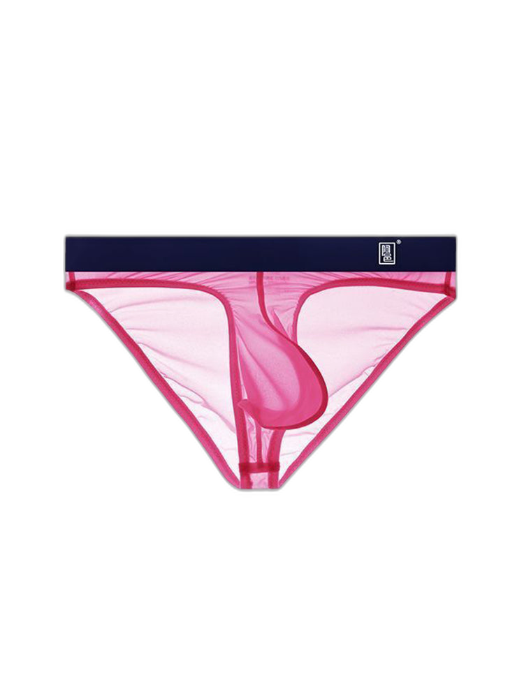 Men's Ultra Thin Ice Silk See-through Briefs