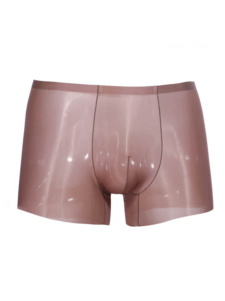 Men's Ultra-Thin Nude Feel Oil Shiny Boxer Briefs