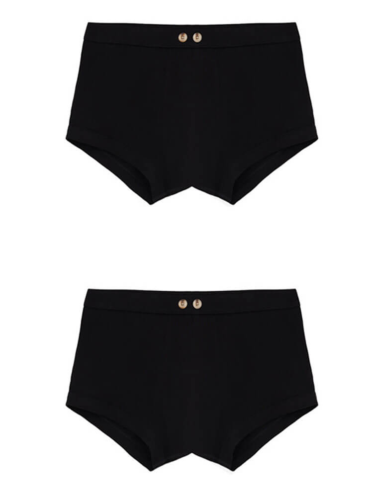Men's Solid Color Button Soft Tencel Boxer Briefs