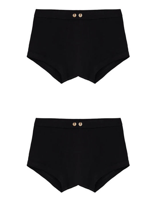 Men's Solid Color Button Soft Tencel Boxer Briefs