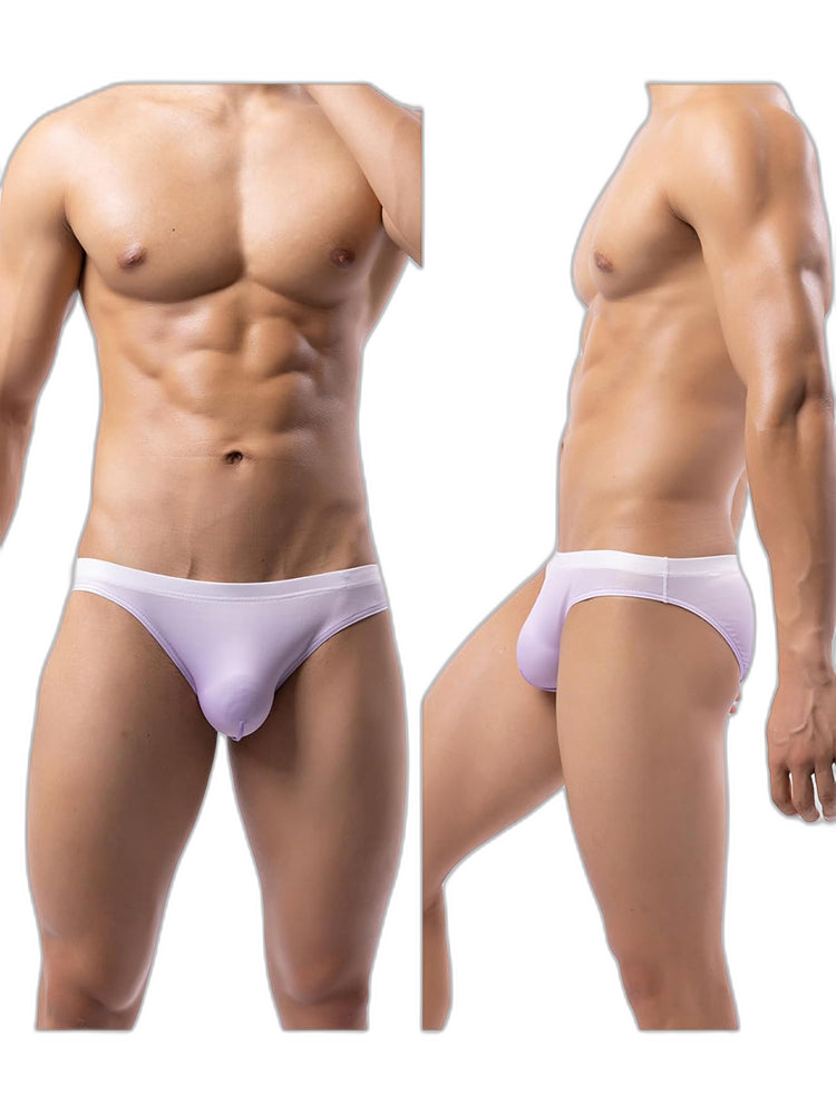 3 Pack Men's Sensual Silk-Like Loose Gradient Color Bikini