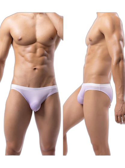 3 Pack Men's Sensual Silk-Like Loose Gradient Color Bikini