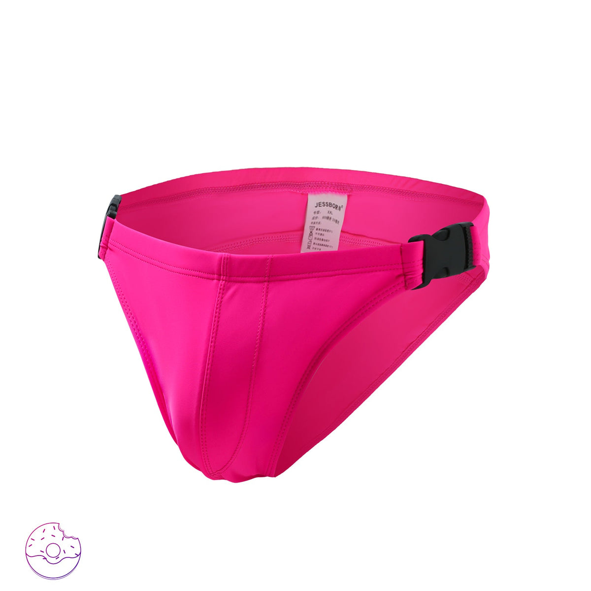 Men's Bilateral Double Buckle Solid Color Triangle Swim Bikini
