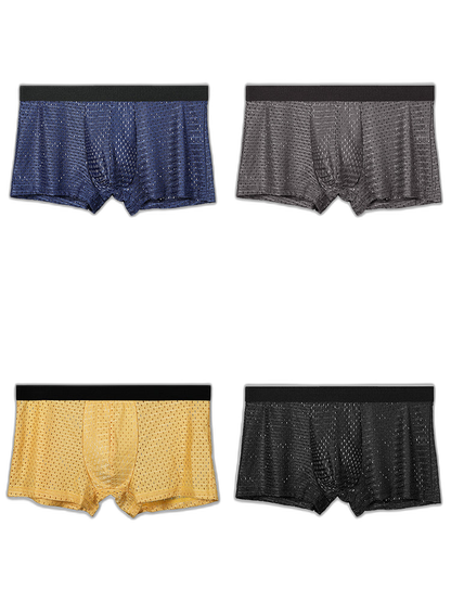 4 Pack Mesh Ice Silk Cool Fresh Men's Trunks