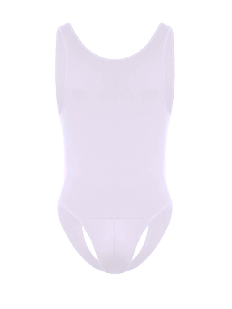 Men's Sexy Sleeveless Elastic Back Open Bodysuit