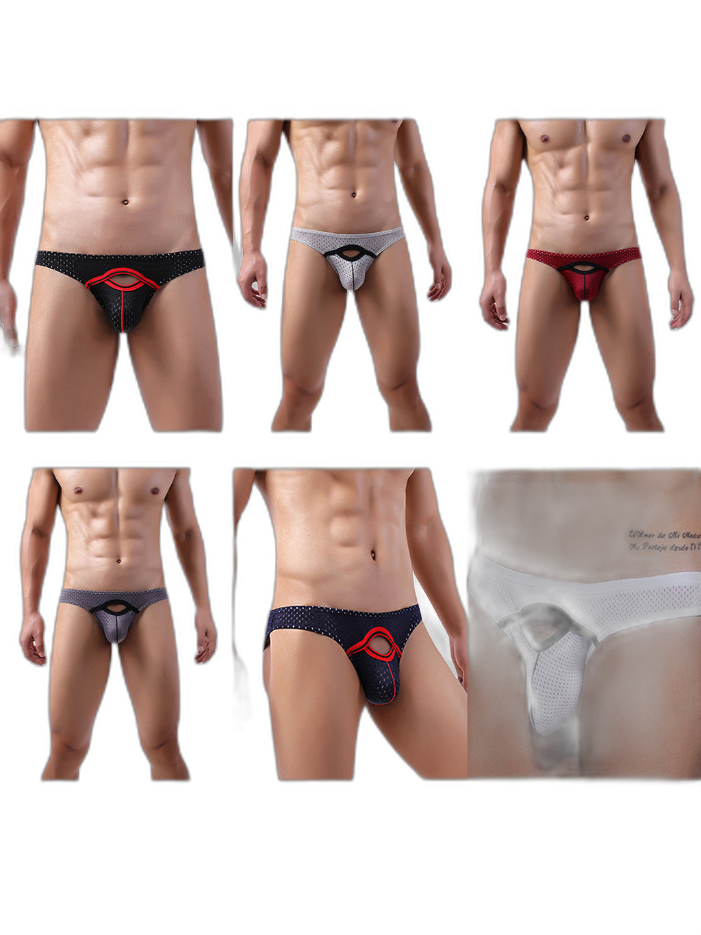 6 Pack Men’s Sexy Hollow Out Bikinis
