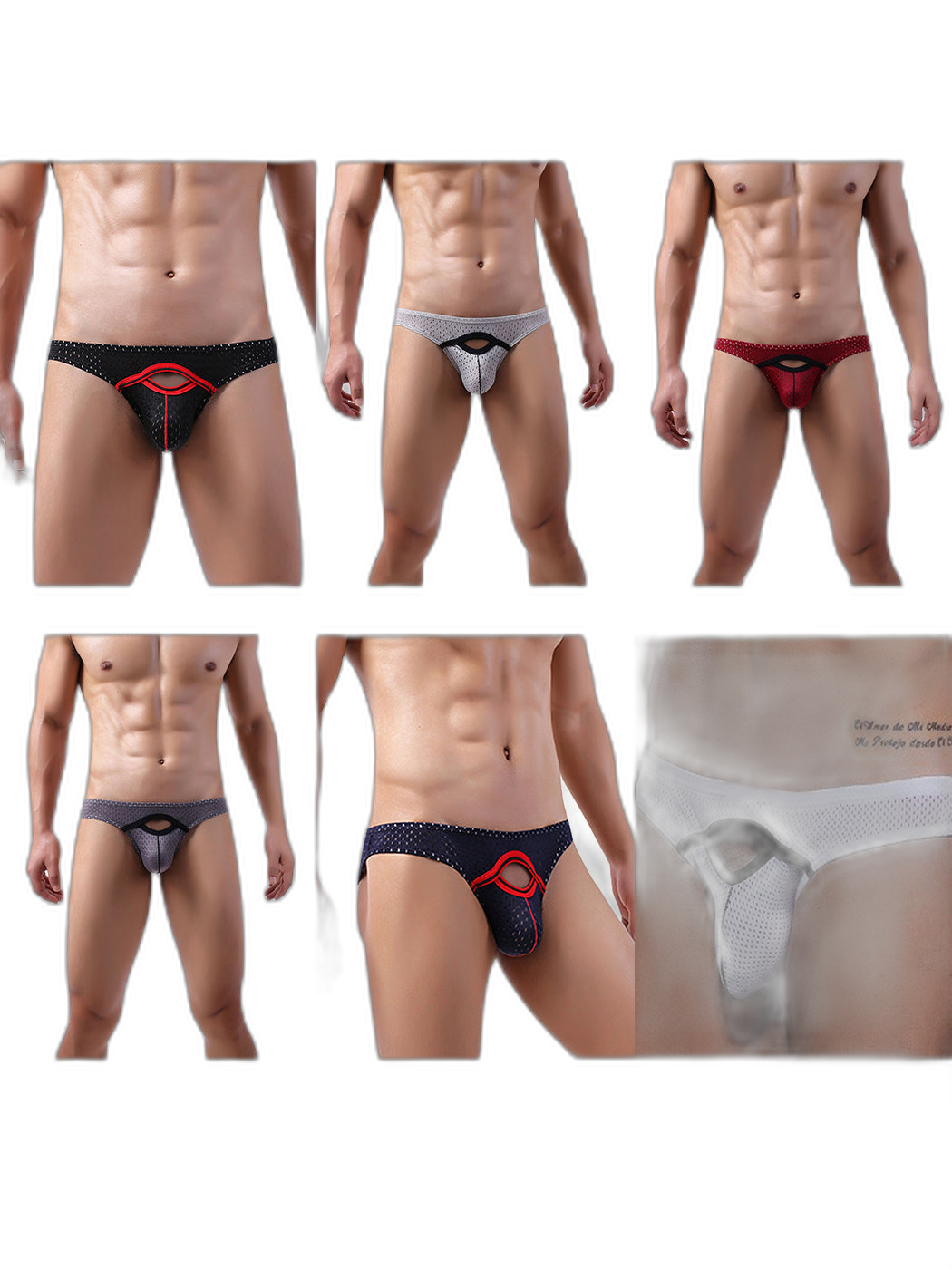 6 Pack Men’s Sexy Hollow Out Bikinis
