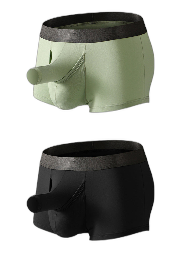 Men’s Dual Ball Pouch Trunks With Fly Front