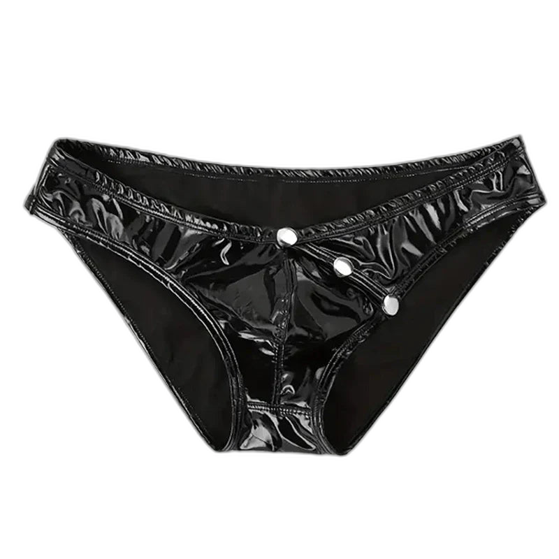 Men's Sexy Patent Leather Briefs