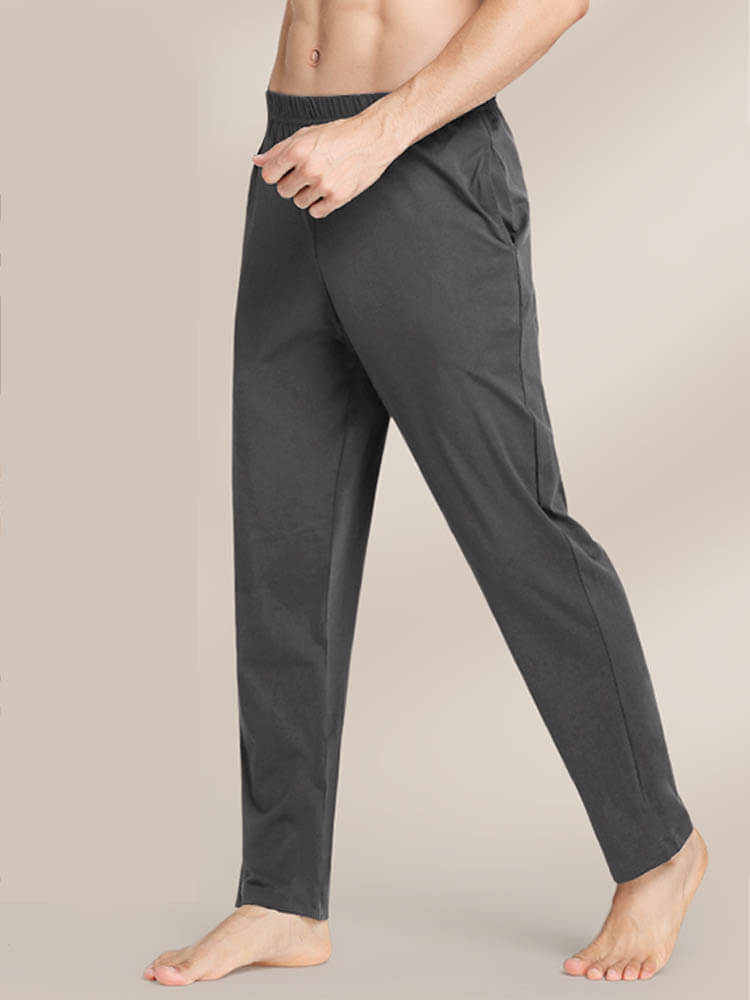 Men's Solid Color Cotton Straight Leg Long Johns