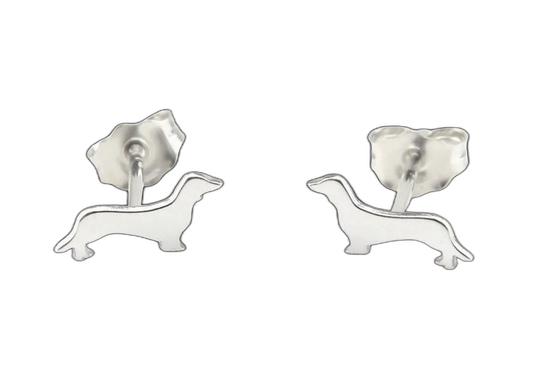 Sterling Silver Dachshund Earrings