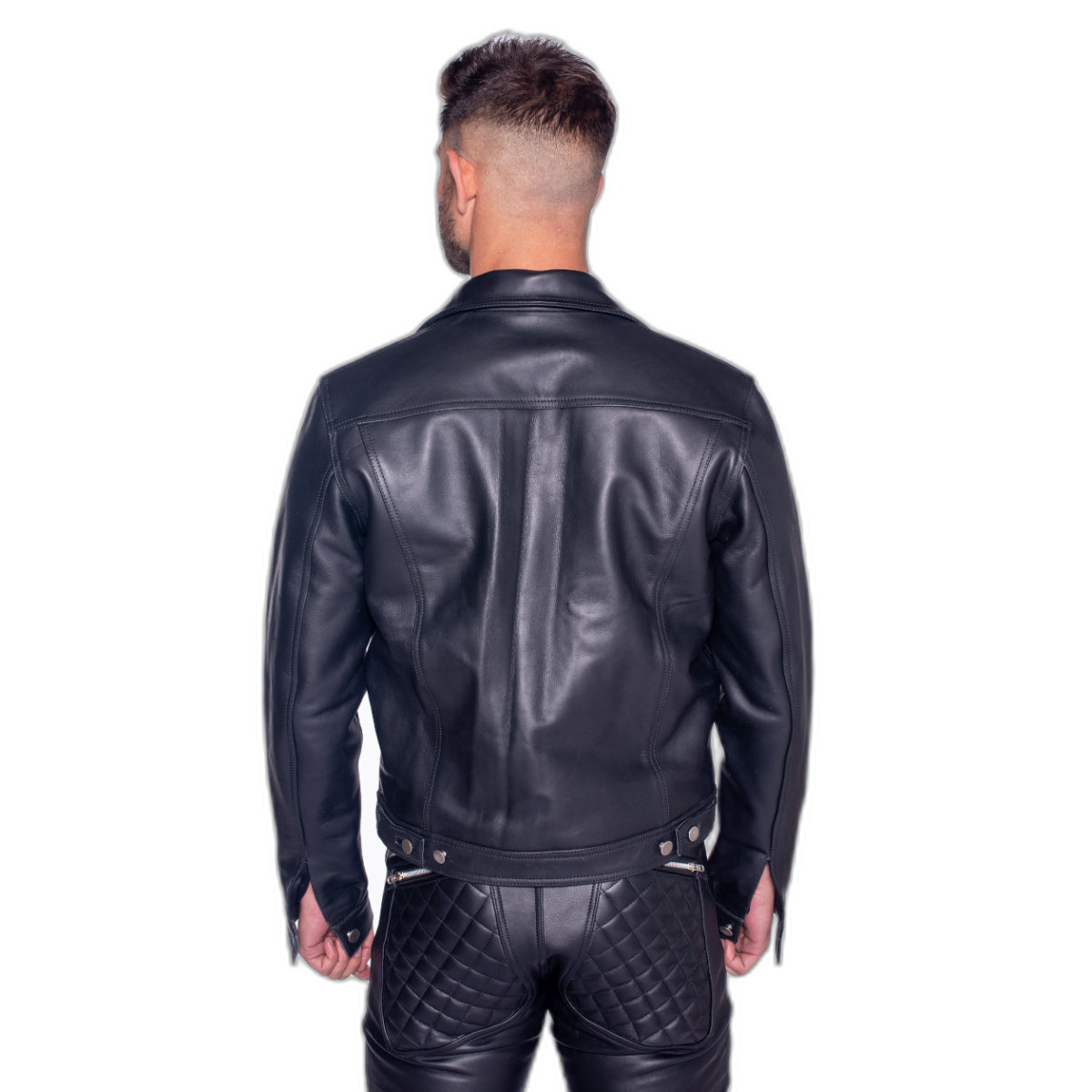 Prowler RED Leather Trucker Jacket Black