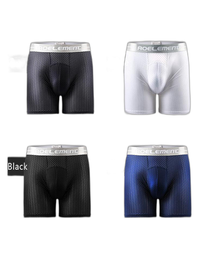 2 Pack Mesh Ice Silk Moisture Wicking Sport Boxer Underwear
