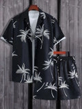 Men's Coconut Tree Print Casual Hawaiian Set
