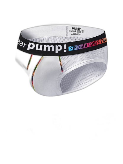 Men's Mesh Briefs With Colorful Spliced Lines