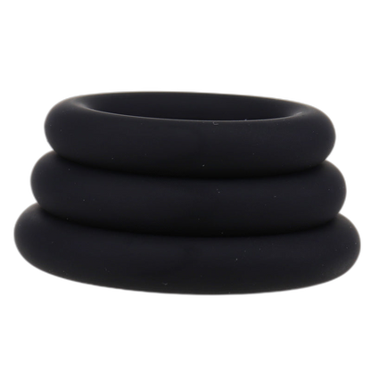 ruff GEAR Pure Silicone Stretch Cock Ring Set Black