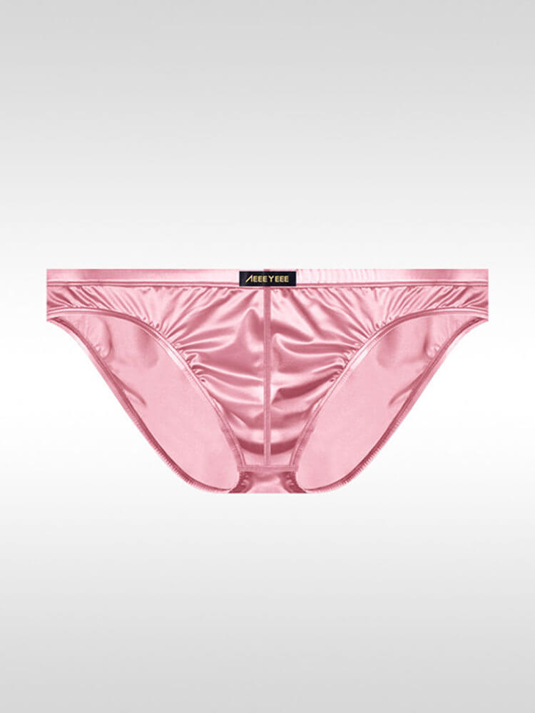 Men's Sexy Silky Thin Breathable Satin Low-Rise Briefs