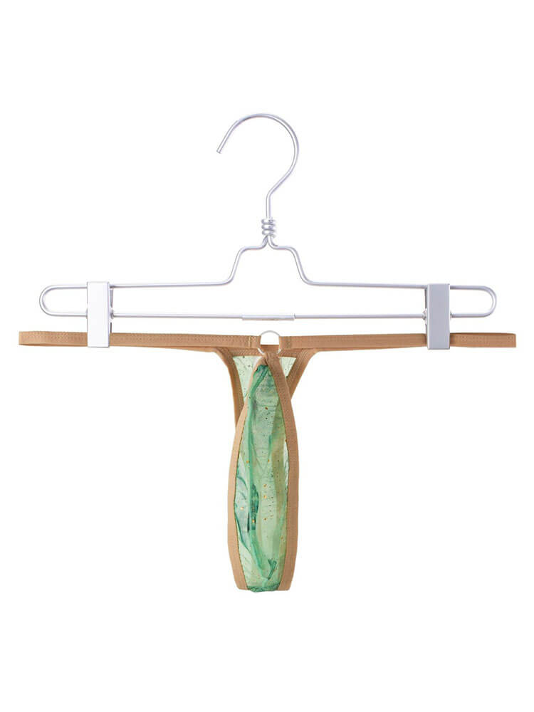 Men's Sexy Low-Rise Thin Strap Sequined Mesh Thong 