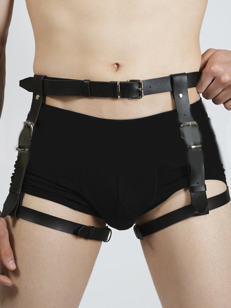 Men's Leather Restraint Leg Straps