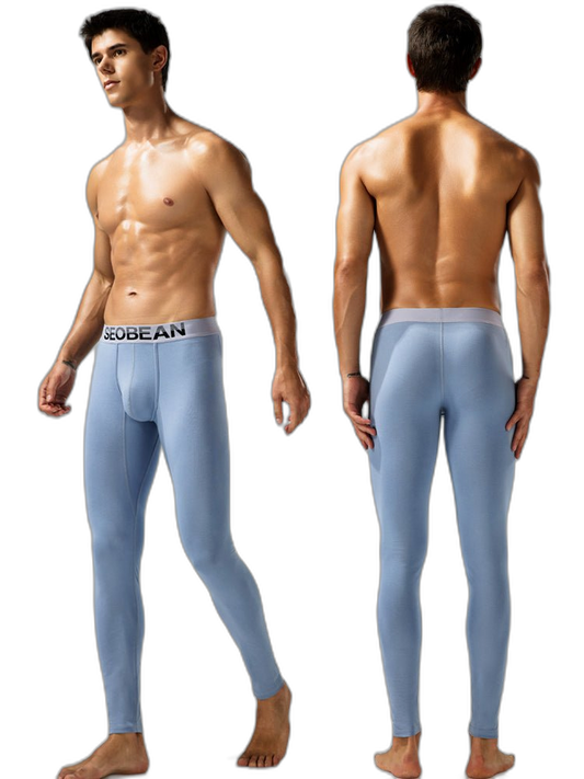 Seobean Men's Thin Autumn and Winter Essential Thermal Underwear Long Pants