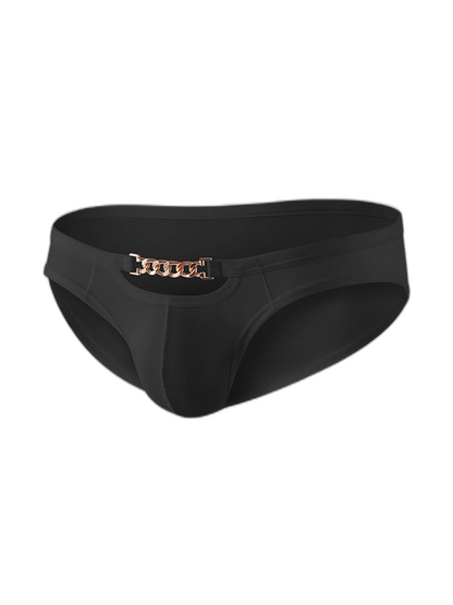 2 Pack Men's U-Pouch Design Metal-Clasp Thin Briefs