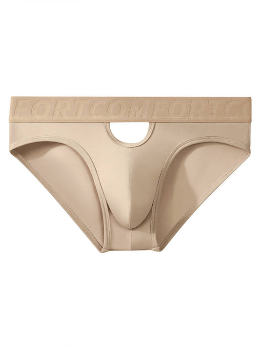 Men's Solid Color Cutout Bamboo Fiber Thin Briefs