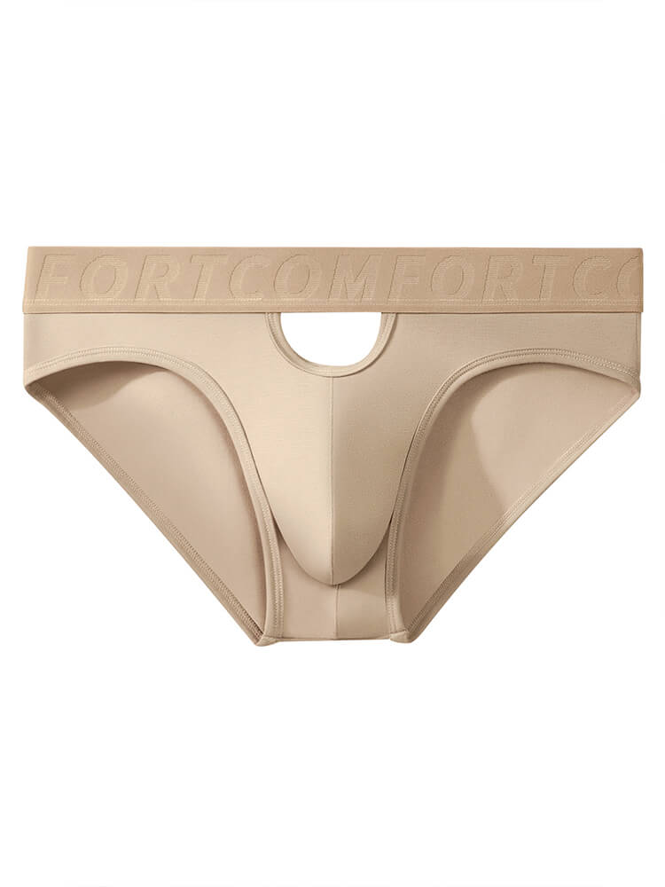 Men's Solid Color Cutout Bamboo Fiber Thin Briefs
