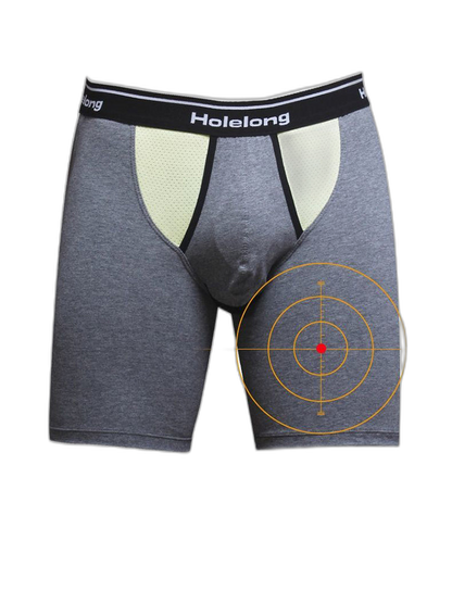 Dual Pouch Men's Long Legs Sports Boxer Briefs