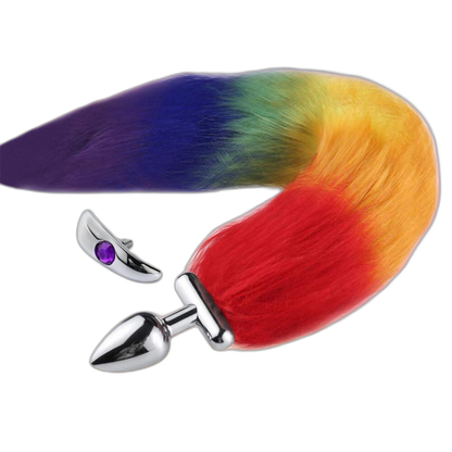 Finnick - 15 Inch Fox Tail Metal Butt Plug - Anal Sex Toy - 2 Colors