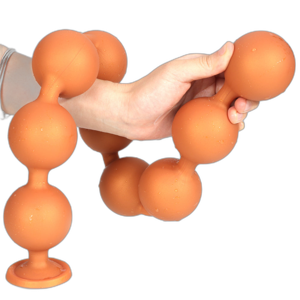 Lina - 9 Anal Beads - Huge Silicone Anal Balls