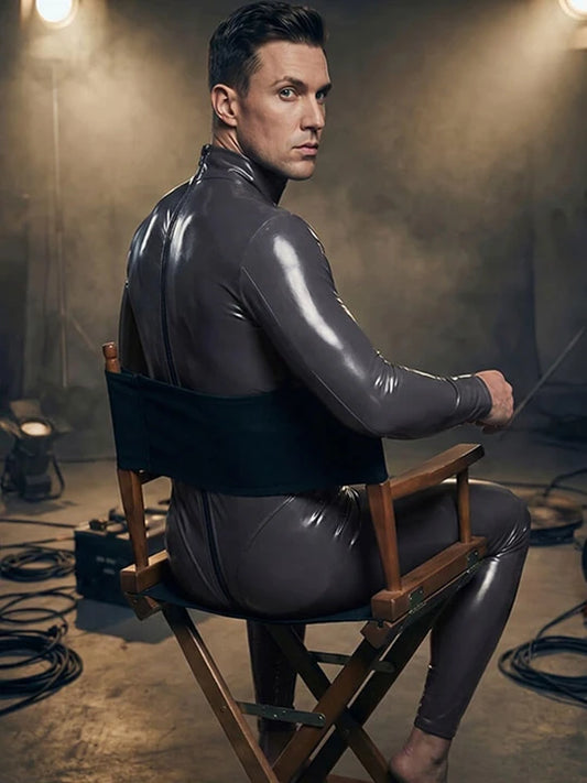 Men's Elastic Latex Full-Wrap Bodysuit