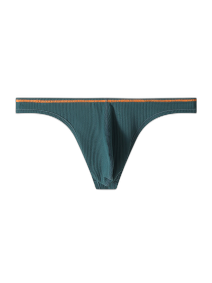 4 Pack Men's Low-Rise Solid Thongs with Reinforced Edging