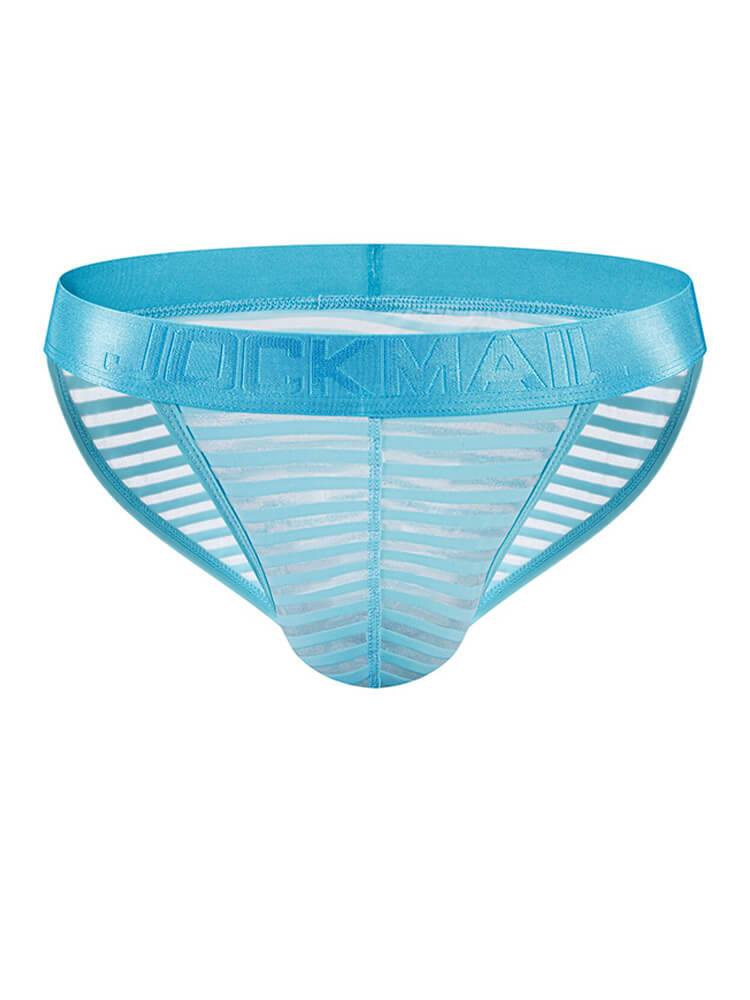 Men's Sexy Sheer Striped Simple High-Cut Briefs