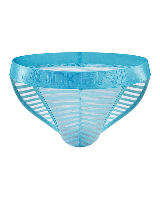 Men's Sexy Sheer Striped Simple High-Cut Briefs