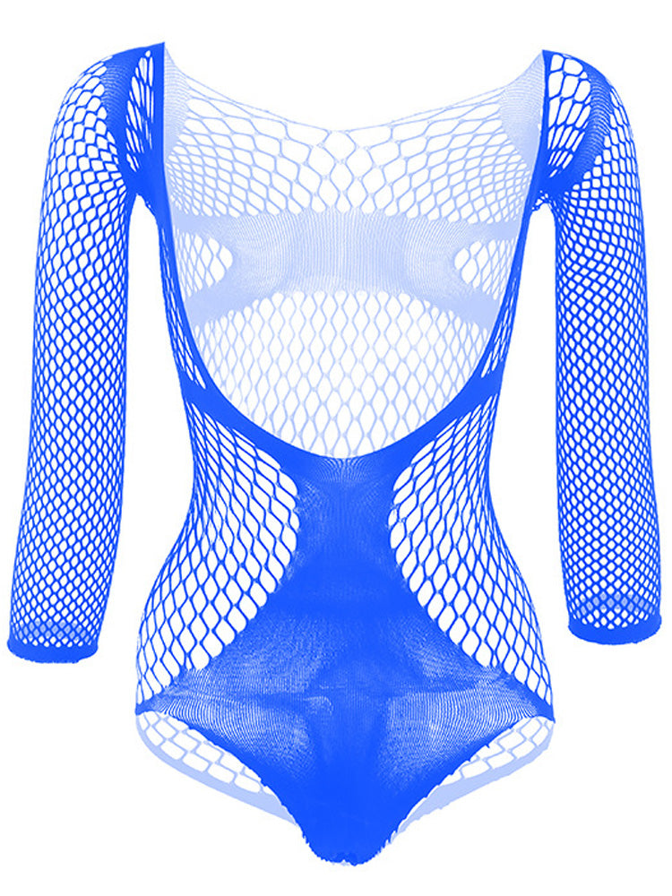 Men's V-Neck One-Piece Mesh Suit