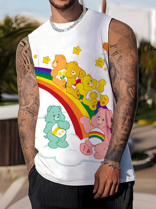 Men's Cute Fun Bear Pride Art Print Tank Top