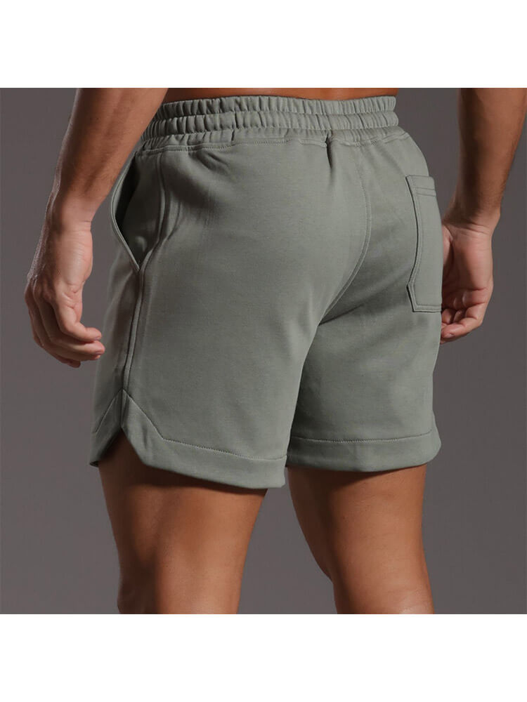 Men's Casual Fitness Running Solid Color Slits Shorts