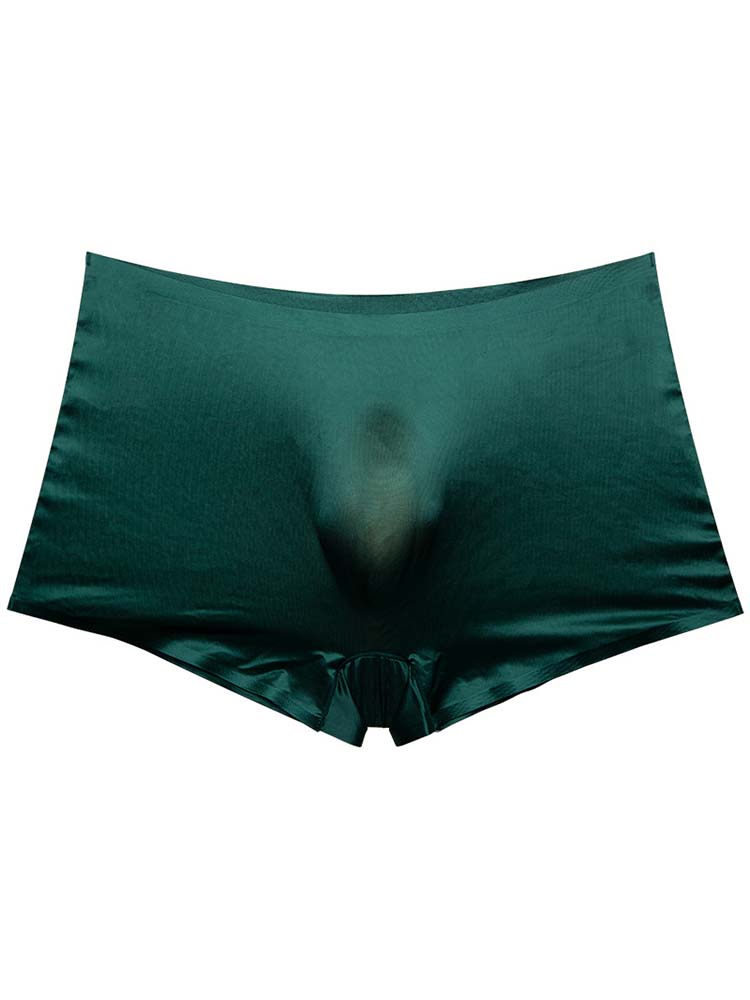 Men's Solid Color Ice Silk Seamless Thin Trunks