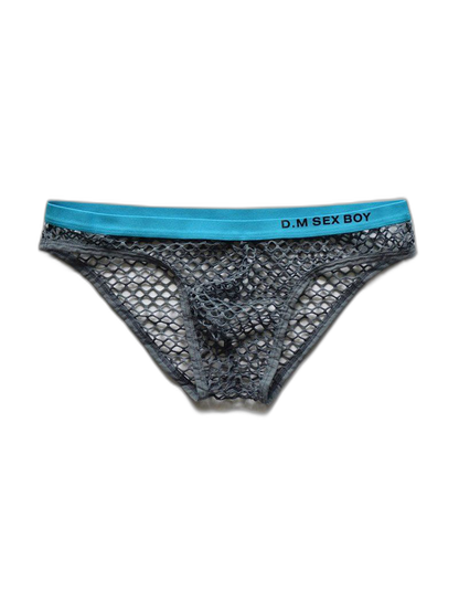 3 Pack Men's Low-Waist Sexy Big Mesh Breathable Transparent Sports Briefs